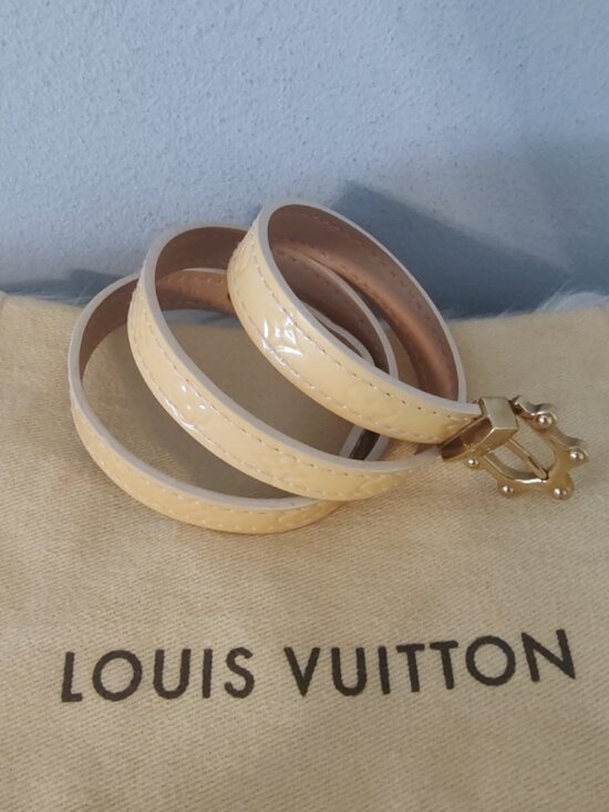 Louis Vuitton Y2K vernis wrap bracelet w/dust bag goldtone hardware EUC main image 5